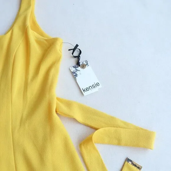 KENSIE Sleeveless Yellow Dress Size 14 - Picture 8 of 11